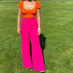 Hot pink Zara pants